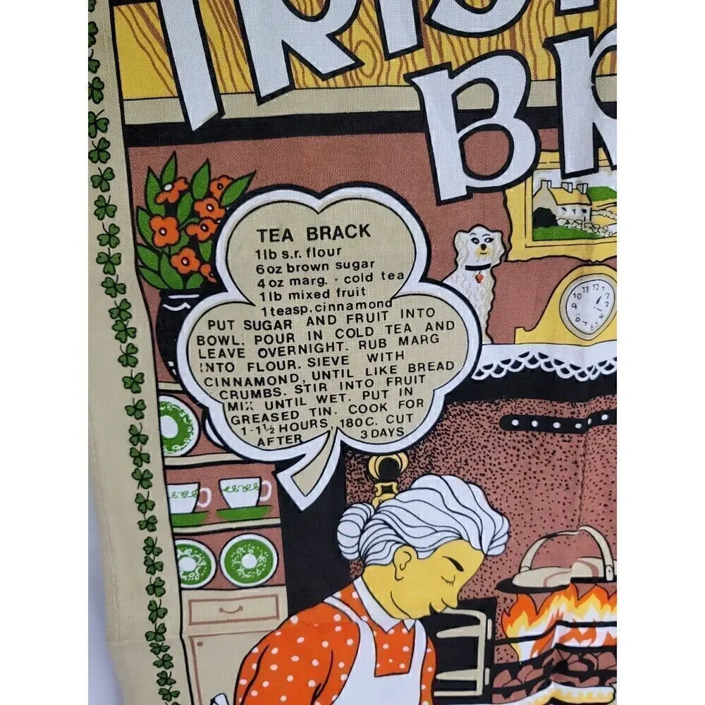 Vintage Irish Decorative Tea Towel #A7